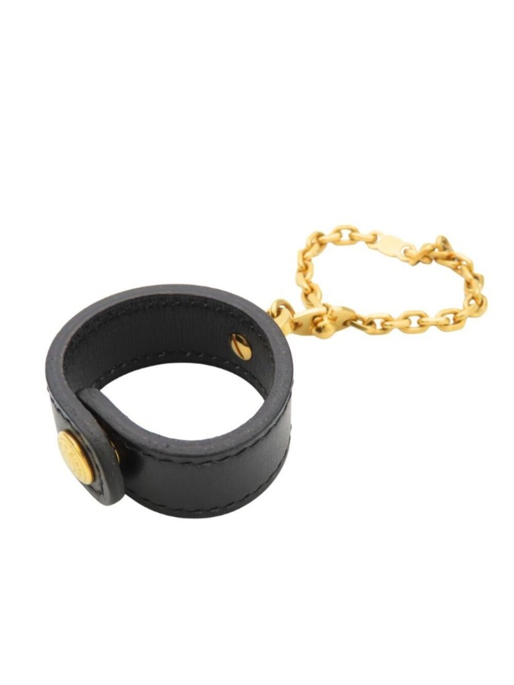 Hermes Glove Holder Leather Metal Black Gold Gloves